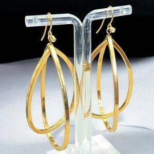Double Gold Tone Hoop Earrings